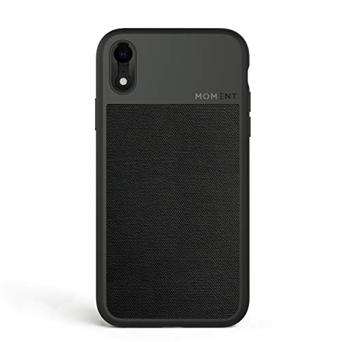 Product Cover iPhone Xr Case || Moment Photo Case in Black Canvas - Protective, Durable, Wrist Strap Friendly case for Camera Lovers.