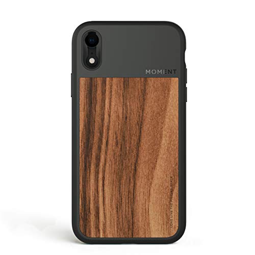 Product Cover Moment Protective iPhone XR Case - Durable Wrist Strap Friendly Case for Photography and Camera Lovers (Walnut Wood)