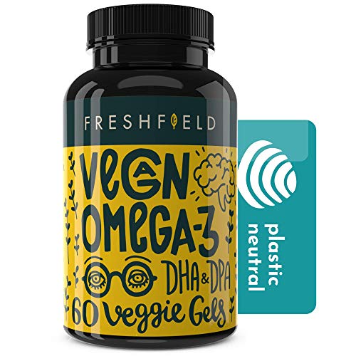 Product Cover Freshfield Vegan Omega 3 DHA Supplement: Better Than Fish Oil | Algae Oil for Joint & Eye Health, Immune System Support, Proven Brain Boost and a Healthier Heart. DPA for Men & Women - 2 Month Supply