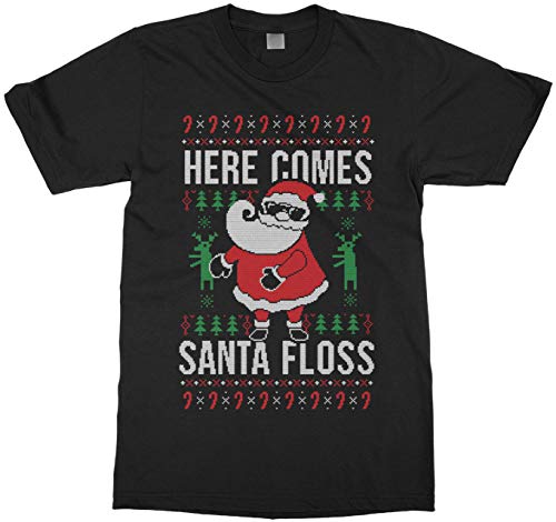 Product Cover Threadrock Here Comes Santa Floss Ugly Christmas Sweater Kids Youth T-Shirt