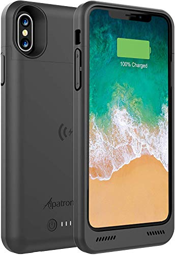 Product Cover iPhone Xs/X Battery Case, BXXs 4200mAh Slim Portable Protective Extended Charger Cover with Qi Wireless Charging Compatible with iPhone X & iPhone Xs (5.8 inch) - (Black)