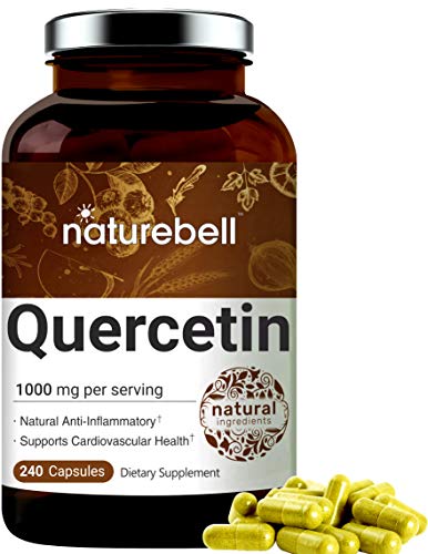 Product Cover NatureBell Quercetin 1000mg Per Serving, 240 Capsules, Powerfully Supports Cardiovascular Health, Immune System and Bioflavonoids for Celllular Function, No GMOs and Made in USA.