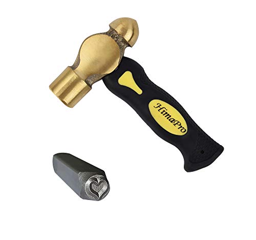 Product Cover HimaPro One Pound Brass Metal Stamping Hammer with a complimentary Stamp