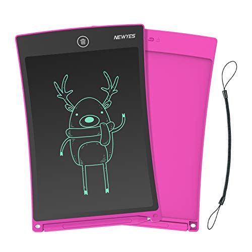 Product Cover NEWYES Jot 8.5 Inch Doodle Pad Drawing Board LCD Writing Tablet with Lock Function for Note Taking eWriter Gifts for Kids Pink