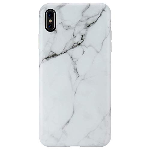 Product Cover iPhone Xs MAX Case,GOLINK Matte Finish Marble Series Slim-Fit Ultra-Thin Anti-Scratch Shock Proof Dust Proof Anti-Finger Print TPU Gel Case for iPhone Xs MAX 6.5 inch(White Marble)