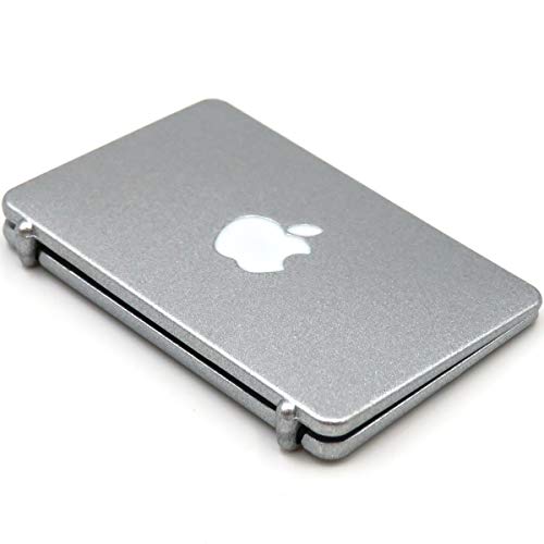 Product Cover hobbysoul 1:12 Silver Apple Logo and Screen Mini Laptop Miniature Scene Model Scale Dollhouse Accessories