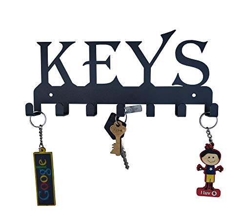 Product Cover HeavenlyKraft Keys Black Metal Wall Mounted Key Holder 25 X 12 X 2.5 cm