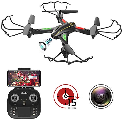 Product Cover [New Version] WiFi FPV RC Quadcopter Drone with Wide-Angle HD Camera Live Video RTF 4 Channel 2.4GHz 6-Gyro with Altitude Hold Function,Headless Mode and One Key Return Home for Kids and Adults