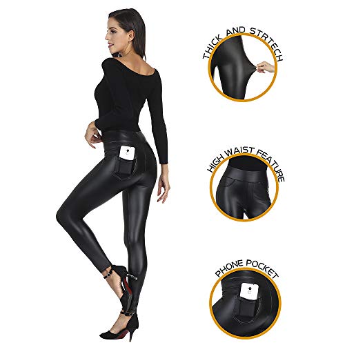Product Cover MCEDAR Women's Faux Leather Leggings Plus Size Girls High Waisted Sexy Skinny Pants ...