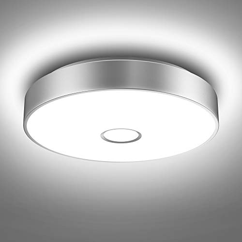 Product Cover Onforu 18W LED Bedroom Ceiling Lights, 1600lm Bright White Flush Mount Kitchen Ceiling Light, IP65 Waterproof Round Surface Ceiling Light for Hallway, Bathroom, 150W Equivalent, 5000K Daylight White