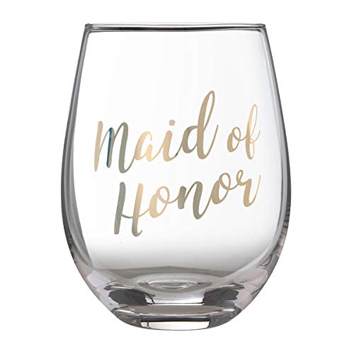 Product Cover Lillian Rose G115 MH Gold Maid of Honor Stemless Wine Glass, Height 4.75 inches