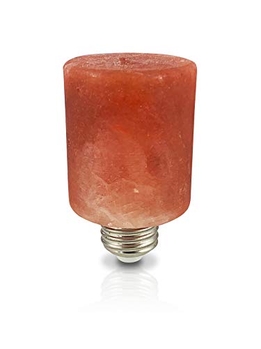 Product Cover Dream Salts Natural Himalayan Salt Light Bulb/Hand Carved Rock Crystal/Air Purifying Deodorizer / E26 Base (Cylinder)