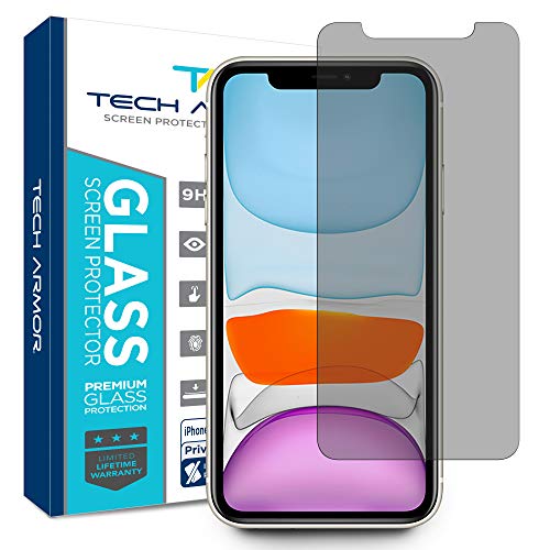 Product Cover Tech Armor Privacy Ballistic Glass Screen Protector for New Apple iPhone 11 / iPhone Xr [1-Pack] Case-Friendly Tempered Glass, Haptic Touch Accurate Designed for 2019 Apple iPhone 11