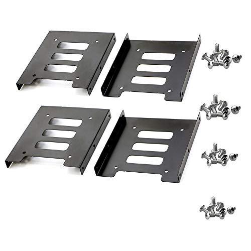 Product Cover TANG SONG 4PCS 2.5 to 3.5 SSD HDD Hard Disk Drive Bays Holder Metal Mounting Bracket Adapter with Screws for PC SSD