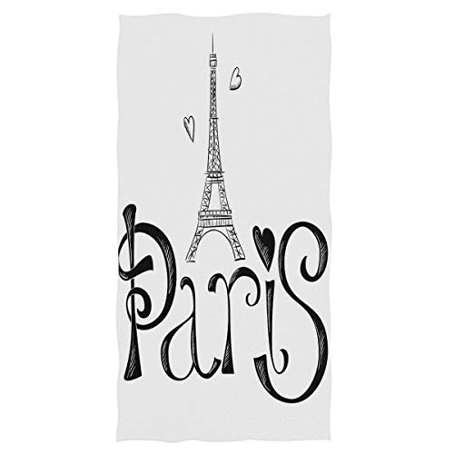 Product Cover Naanle Stylish Printed Eiffel Tower Paris Soft Highly Absorbent Large Decorative Hand Towels Multipurpose for Bathroom, Hotel, Gym and Spa (16