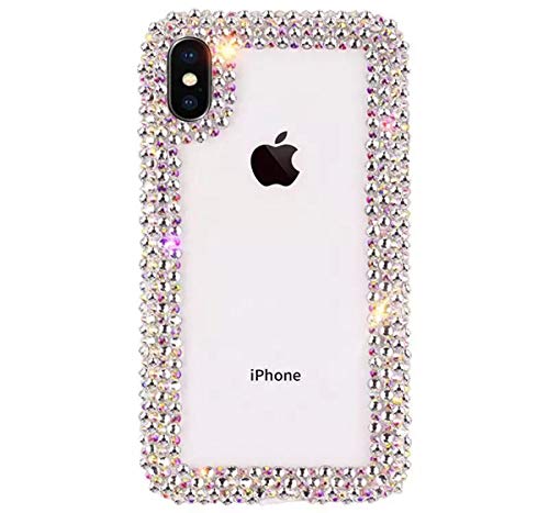 Product Cover Jesiya for iPhone Xs Max Case 3D Glitter Sparkle Bling Case Luxury Shiny Crystal Rhinestone Diamond Bumper Clear Protective Case Cover for iPhone Xs Max Clear
