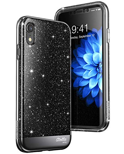 Product Cover SUPCASE iPhone XR Case, [Unicorn Beetle Stella] with Built-in Screen Protector Premium Hybrid Shinning Glitter Bling Protective Case for Apple iPhone XR 6.1 Inch 2018 Release (Black)