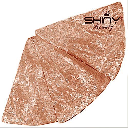 Product Cover ShinyBeauty Tree Skirt 30Inch Sequin Tree Skirt Rose Gold Christmas Tree Skirt Mat for Christmas Holiday Party Decoration -0914S