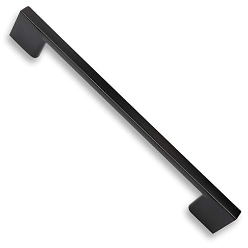 Product Cover Southern Hills Black Cabinet Drawer Pulls - 5 Inch Screw Spacing (Pack of 5) Modern Kitchen Cabinet Handles for Desk, Drawer, and Vanity Cabinet Doors SH3229-128-BLK-5