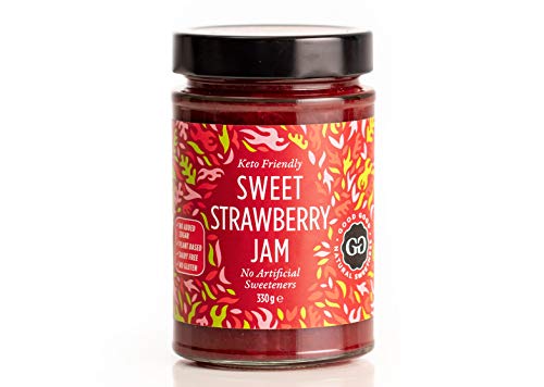 Product Cover Sweet Strawberry Jam by Good Good - 12 oz / 330 g - Keto Friendly No Added Sugar Strawberry Jam - Keto - Vegan - Gluten Free - Diabetic (Strawberry)