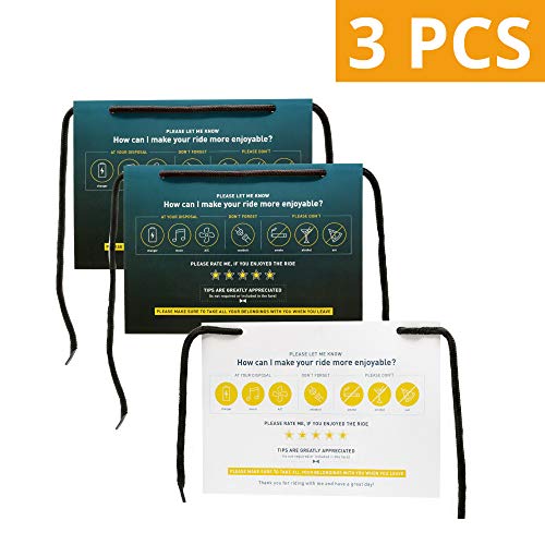 Product Cover Crafts To Collect Uber Lyft Rating Sign, Customized Rating Tip Hang Tag for Car (3 Pack)