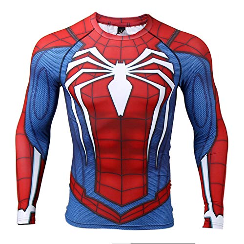 Product Cover COOLMAX Raglan Sleeve Spiderman 3D Printed T Shirts Men Compression Shirts