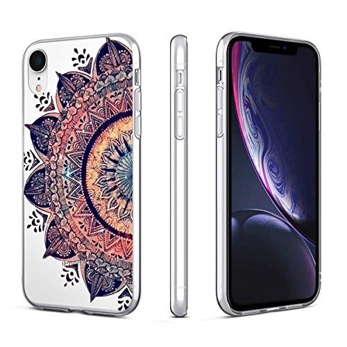 Product Cover Heaofei Case for iPhone XR, Mandala Flower Clear Design Transparent TPU Bumper Protective Case Cover for iPhone XR