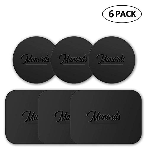 Product Cover Mount Metal Plate，Manords Universal Metal Plate with Strong Adhesive for Magnetic Car Mounts Replacement Plate (6 Packs)