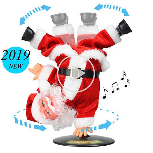 Product Cover SdeNow Singing Dancing Santa Claus, Christmas Inverted Rotating Santa Claus Xmas Electric Musical Dolls Electric Plush Toy Ornaments Xmas Gift for Kids