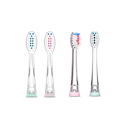 Product Cover Kids Electric Toothbrush,2 Extra Replacement Heads 4pcs/pack For Boys And Girls(Age of 3+) Electric Brushes SG977/SG513/SG915/SG522+107 (Green&Pink)