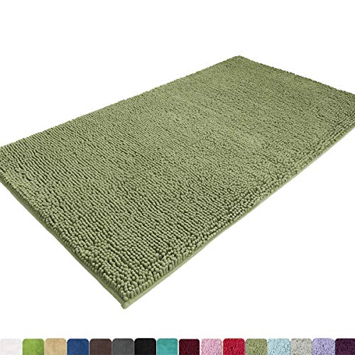 Product Cover MAYSHINE Absorbent Microfiber Chenille Door Mat Runner for Front Inside Floor Doormats, Quick Drying, Washable-31x59 Inches Sage Green
