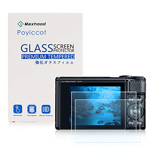 Product Cover for Canon Powershort SX740 Screen Protector Glass, Poyiccot 1- Pack Real 0.3mm Premium 2.5D Watch Tempered Glass Screen Protector Glass Film for Canon Powershort SX740 / SX730 (1 Pack)