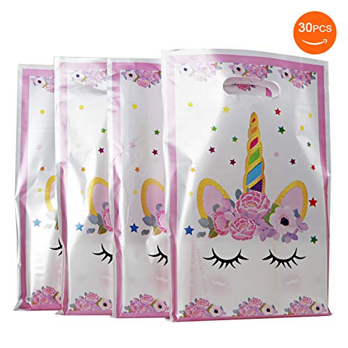 Product Cover SoFire Plastic Unicorn Party Bags Gift Bags for Unicorn Birthday Party Supplies
