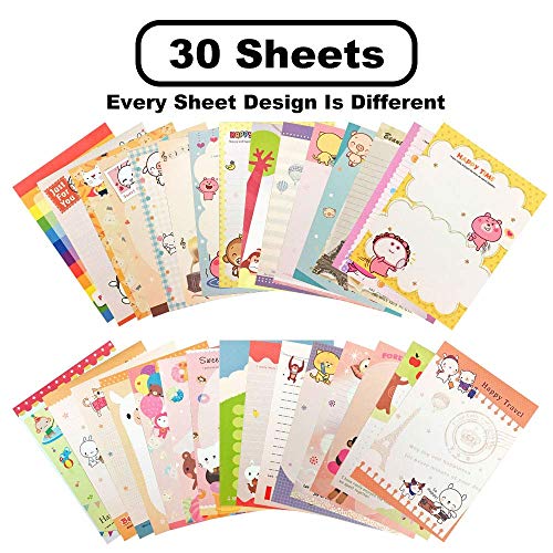 Product Cover Generic Stationary 8.2 x 5.63 Inches 30 pcs Lovely Kawaii Special Design Chinese Style Stationery Writing Letter Paper Stationary Paper