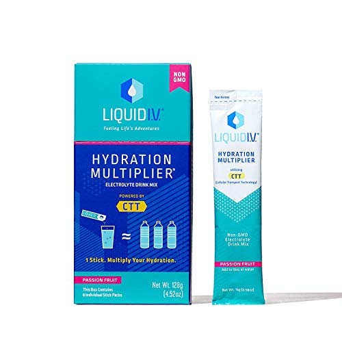 Product Cover Liquid I.V. Hydration Multiplier, Electrolyte Powder, Easy Open Packets, Supplement Drink Mix (Passion Fruit) (96)
