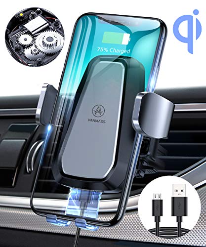 Product Cover VANMASS Wireless Car Charger Mount, Qi Certification, Automatic Clamping, Fast Charging, Air Vent Cell Phone Holder for Car Compatible with iPhone 11 Pro Xs Max XR 8, Samsung S10 Note 10, LG V30, etc