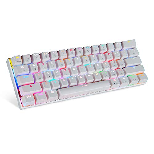 Product Cover MOTOSPEED 60% Mechanical Gaming Keyboard Compact 61 Keys RGB Backlit Wired/Wireless 3.0 Type-C Gaming/Office Keyboard for PC/Mac/Linux/iPad/iPhone/Smartphone/Laptop Blue Switch
