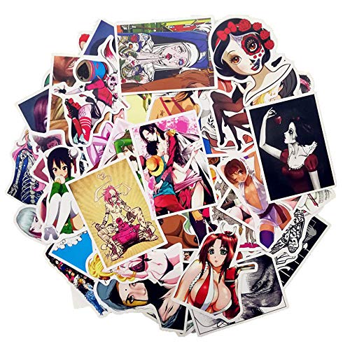 Product Cover Sexy Girls Sticker Pack 100Pcs Anime Beauty Laptop Sticker Bomb Beauty Pinup Girls Stickers Decals for Car Guitar Luggage (100Pcs)
