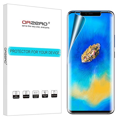 Product Cover (3 Pack) Orzero Compatible for Huawei Mate 20 Pro HD (Premium Quality) Edge to Edge (Full Coverage) New Screen Protector, High Definition Anti-Scratch Bubble-Free (Lifetime Replacement)