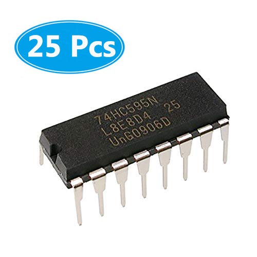 Product Cover (Pack of 25 Pieces) MCIGICM 74HC595 74595 SN74HC595N 8-Bit Shift Register DIP-16 IC 74hc595 Shift registers