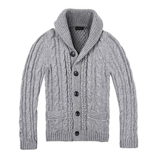 Product Cover BOTVELA Men's Shawl Collar Cardigan Sweater Button Front Solid Knitwear