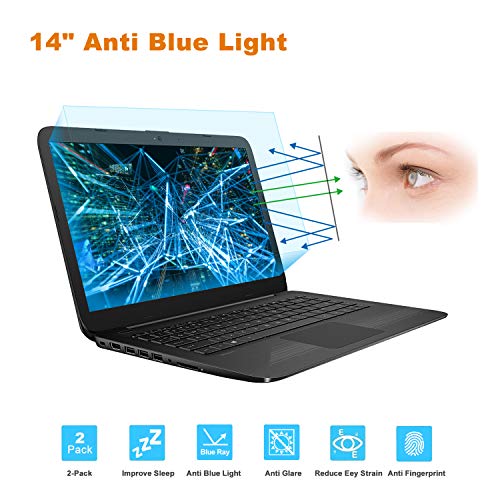 Product Cover 2-Pack 14 Inch Screen Protector -Blue Light and Anti Glare Filter, FORITO Eye Protection Blue Light Blocking & Anti Glare Screen Protector for 14