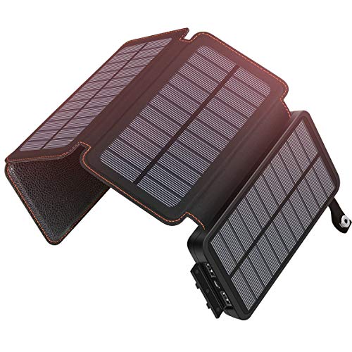 Product Cover SOARAISE Solar Charger 25000mAh Portable Power Bank with 2 USB Output Waterproof Battery Pack Compatible with Most Phones, Tablets and More