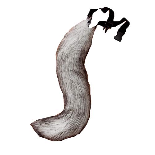 Product Cover COSFLY Faux Fur Tail for Adult/Teen Furry Wolf Dog Fox Puppy Costume Halloween Party Cosplay Props