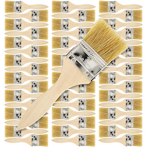 Product Cover US Art Supply 48 Pack of 2 inch Paint and Chip Paint Brushes for Paint, Stains, Varnishes, Glues, and Gesso