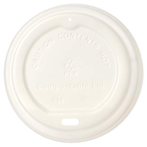 Product Cover AmazonBasics Compostable PLA Hot Cup Lid for 10 oz -20 oz cup, 1,000-Count