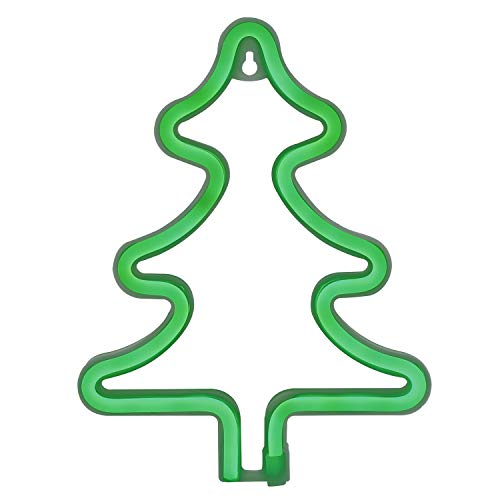 Product Cover Neon Signs Christmas Green Tree Plastic Neon Light Dorm Wall Decor for Christmas Decoration (Green Tree)