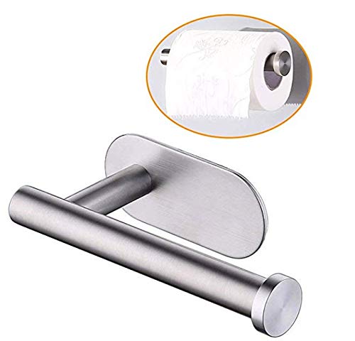 Product Cover KMEIVOL Self Adhesive Toilet Paper Holder, Portable Brushed Nickel Toilet Paper Holder, Wall Mounted Toilet Paper Holder with Rustproof Stainless Steel Brushed