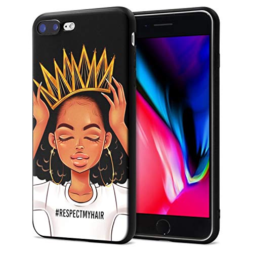 Product Cover iPhone 7 Case iPhone 8 Case African American Afro Girls Women Slim Fit Shockproof Bumper Cell Phone Accessories Thin Soft Black TPU Protective Apple iPhone 7 Cases Apple iPhone 8 Cases (09)