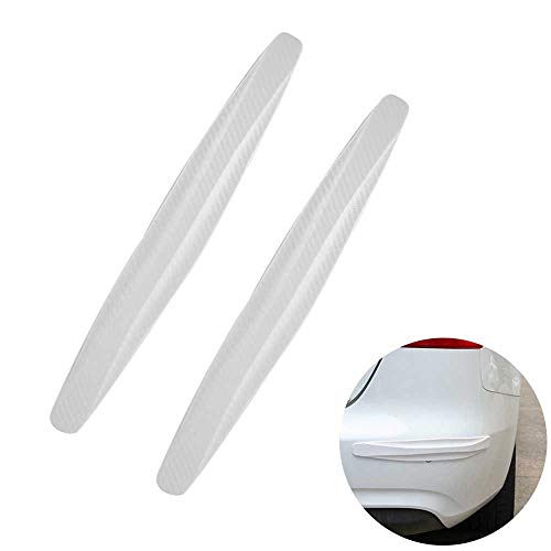 Product Cover ALLOMN Rear Bumper Protector Guard Universal Rubber Anti-Collision Scratch Resistant Strips for Cars SUV Pickup Truck 2 Pack (White)